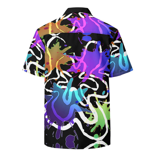 Chill Panda Sommer-Unisex Hemd Kleckshemd in Schwarz