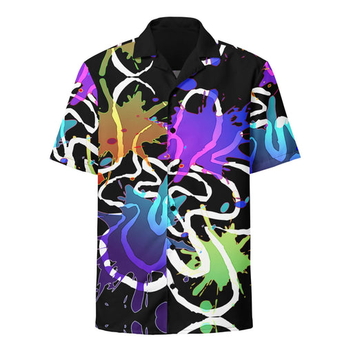 Chill Panda Sommer-Unisex Hemd Kleckshemd in Schwarz