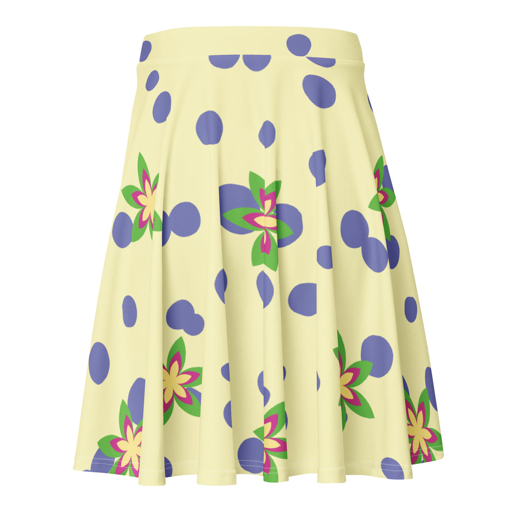 CHILLPANDABEATS – "Flower Bubbles" Skater Skirt Sanftes Gelb