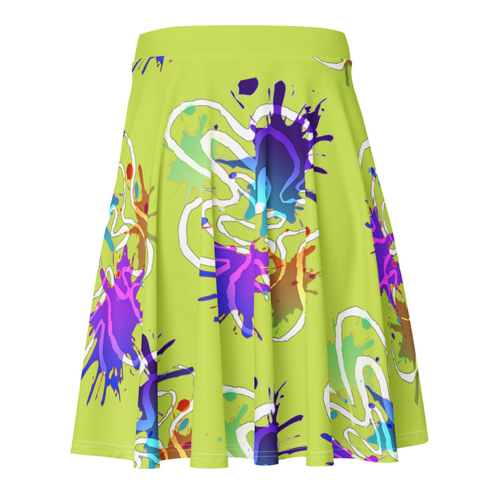 CHILLPANDABEATS – "Klecks Edition" Skater Skirt Neon Grün