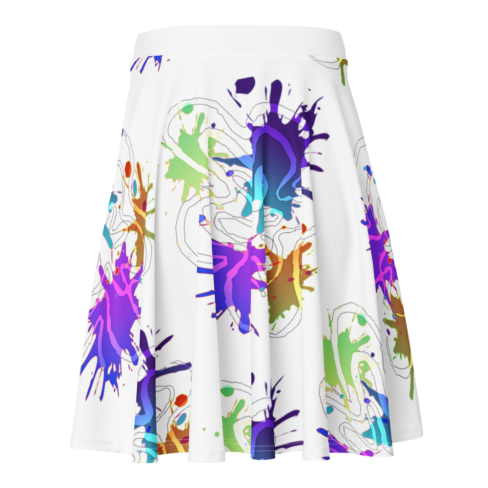 CHILLPANDABEATS – "Klecks Edition" Skater Skirt Weiss