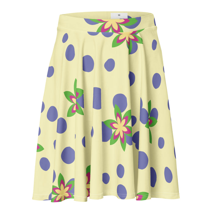 CHILLPANDABEATS – "Flower Bubbles" Skater Skirt Sanftes Gelb