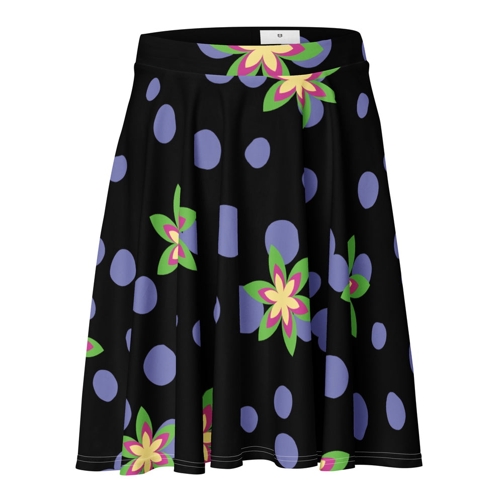 CHILLPANDABEATS – "Flower Bubbles" Skater Skirt Schwarz