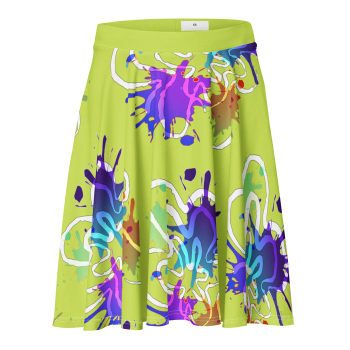 CHILLPANDABEATS – "Klecks Edition" Skater Skirt Neon Grün