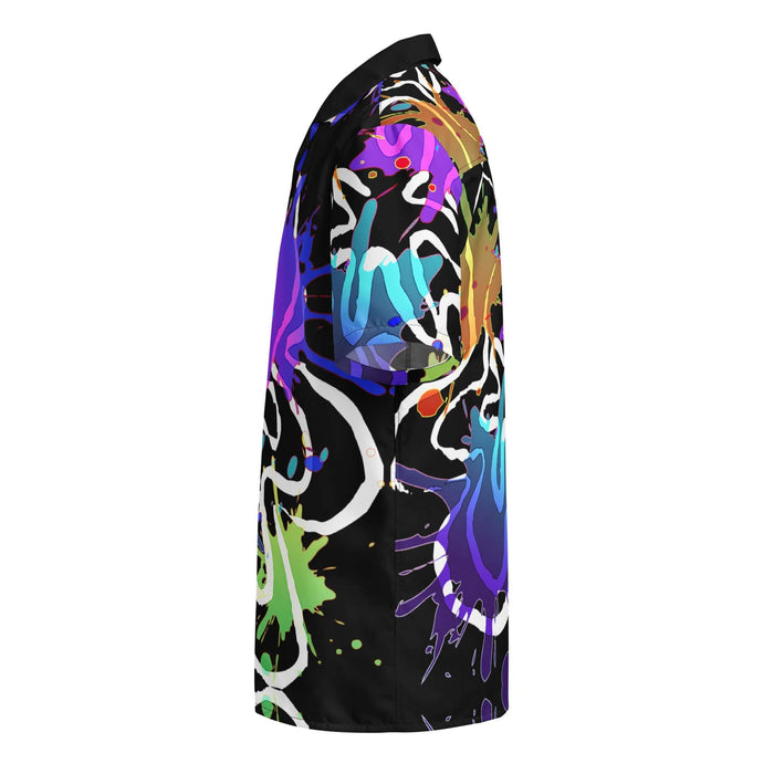 Chill Panda Sommer-Unisex Hemd Kleckshemd in Schwarz