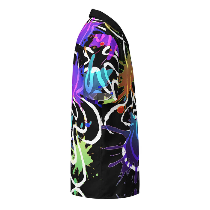Chill Panda Sommer-Unisex Hemd Kleckshemd in Schwarz